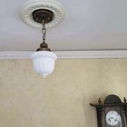 855c Antique 1920 s 30 s Glass Shade Ceiling Light Fixture Pendant Hall Porch