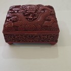 Qing Dynasty  19 The Century  Cinnabar  Lacquered  Enamel Trinket Box rare Find 