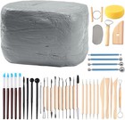 Natural Air-dry Modeling Clay - 10lbs With 40 Pcs Pottery Sculpting Tool Set    