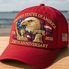 250th Anniversary Usa Hat Patriotic Eagle Embroidered Baseball Cap 1776 2026