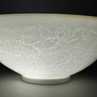 11 8   China Antique The Ming Dynasty White Glaze Five Dragon Pattern Big Bowl