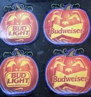 Vtg 1995 Budweiser Lot Of 4 Halloween Bud Light Jack O Lantern Die Cut Pumpkin