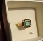 14k Solid Yellow Gold Emerald Diamond Ring All Ring Size Natural Emerald Ring