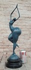 Abstract Art Bronze Marble Base Sculpture Nudes Woman Sexy Statue Figurine Decor
