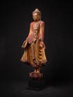 Antique Wooden Burmese Mandalay Buddha Statue From Burma  myanmar 