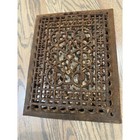 Antique Victorian Cast Iron Grate Louvered Vent Register Ornate 13 5 X 10 5