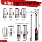 10pcs 3 8  Drive Spark Plug Socket Set With 72 Tooth Click Torque Wrench  5-   