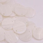 50 Pcs 25mm White Mother Of Pearl  Round Coin Shell Pendants Loose Beads