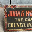 1890s Woodward Candy Co    Council Bluffs Iowa Metal Confectionary Ia Sign