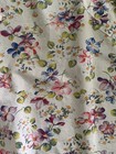 Vintage Handmade Half Apron Floral pink Blue Lav Green On Ecru handsewn  Pretty 
