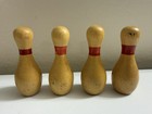 Vintage 1970s Mini Bowling Pin Awards Lot 4 Wood High Game Trophy Erie Pa 4   