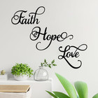 Inspirational Metal Wall Decor Set - Faith  Hope  Love For Home   Living Spaces