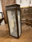 Vintage Antique Looking Brass Finish Metal Frosted Glass Wall Sconce Light Lamp