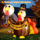 Funfanso Thanksgiving Inflatables Turkey Outdoor Decorations With Built-in Led L