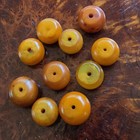 Vintage Butterscotch Bakelite Beads  40 Grams   Lot Of 10 