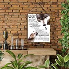 To My Son Wooden Hanging Sign From Mom - Family Wall Decor For Brown227