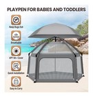 Baby Playpen With Self-inflating Play Mat   Travel Bag  Portable Outdoor Playpen