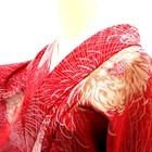 Antique Kimono Silk Large Floral Pattern Red 58 5inch Women s