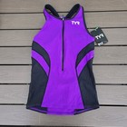 Tyr Women Purple black Tri Tank   8 In Pad Short Competitor W bra  Sz M New 