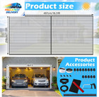Sliding Garage Door Screen Retractable 2 Car With Track Closure 16 X 7 Ft Black