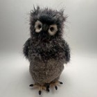 Vintage 1999 Hansa Toys Owl Plush 16    Large Fuzzy Baby Owlet Gray Purple Cream