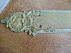 Ornate Solid Brass Door Knob Back Plate--heavy  No Maker--antique --17 3 4  Long