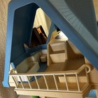 Vintage 1989 Little Tikes Blue Roof Doll House Toy W  Furniture   People