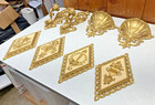 Lot Vintage Dart Homco Hollywood Regency Gold Brass Tone Home Decor Wall Hanging