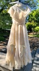 Vtg Gunne Sax Wedding Dress Prairie Bows Ivory Lace Victorian Hoop Skirt Size 7