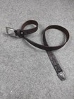 Rrl Double Rl Dark Brown Casual Leather Belt Vintage Metal Pin Buckle Size 34