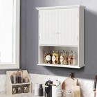 Angeles Home 23 5 In  W X 7 5 In  D X 28 In  H White Bathroom Wall Cabinet With