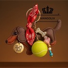 Piper K Dachshund  wiener Dog  Leather Bag Charm   Key Chain Viral On Tiktok New