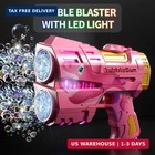 Jasny 2 Pack Rechargeable Dino Bubble Guns For Kids  Led Light Up Bubbles Machin