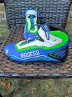 Sparco Krun Kart Racing Shoes Green And Blue Sz 10 5 