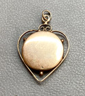 Antique Victorian Austrian Mourning Pendant Heart Sterling Silver   Gold Filled