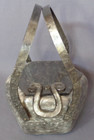 Vtg 50s Lucite Box Purse Llewellyn Ny Silver Gray Marbled Double Handle 6 Sides