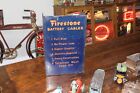 Scarce 1930s Firestone Battery Cables Painted Metal Dealer Display Cabinet Gas