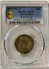 1895 Pg V Puerto Rico  20 Cents Pcgs Au50 Silver Coin  Km-22