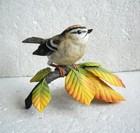 Vintage Lenox Porcelain Firecrest Bird Figurine Sitting On A Branch 1994