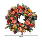 Peony And Pumpkin Fall Wreath For Thanksgiving And Halloween Decor