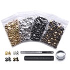 400 Sets Leather Rivets  Double Cap Rivet Tubular 4 Colors Brass Metal Studs    