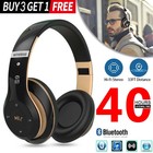 Bluetooth Headphones Wireless Noise Cancelling Stereo Earphones Over Ear Headset