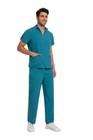 Niaahinn Uniform Medical Hospital Scrub Set Men Women Zipper Top Straight Pant
