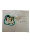 Christmas Greeting Card Sweet Snowman Couple Smiling Vintage Unused