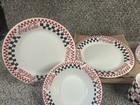 Vintage Coca-cola Checkered 12 Piece Dinnerware Set 1996 By Gibson Housewares