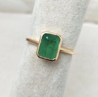 14k Solid Gold Zambian Emerald Ring Natural Emerald Gold Solitaire Ring