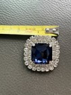 Big Square Royal Blue Crystal Rhinestone Shoe Clips  1 Pair 