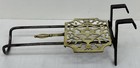 Antique Victorian Brass Metal Sliding Trivet fireplace Trivet-19th Century