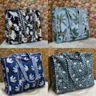Wholesale Quilted Cotton Printed Bags Reversible Large Tote Bag Grocery 