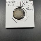 1853 Seated Liberty Dime Engraved Love Token Pendant Blank Victorian Design